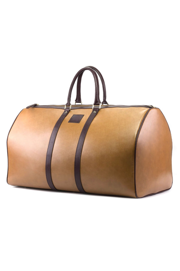Cognac Leather Sports Bag 