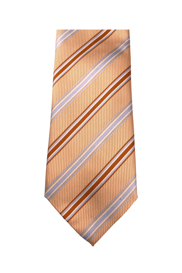Cravate Rayée Orange et Grise