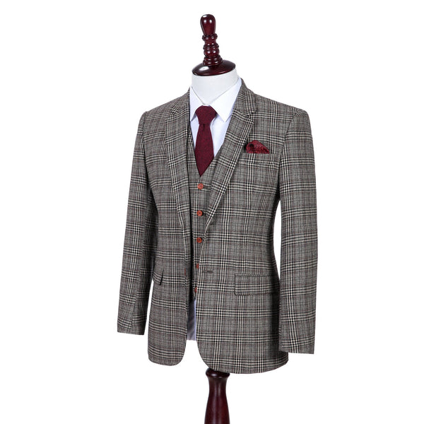 Costume Tweed Prince de Galles Marron - Stratos