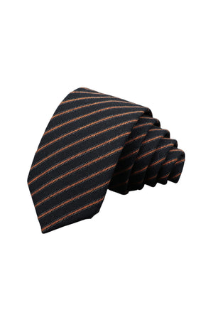 Cravate Coton Rayée Orange - Stratos