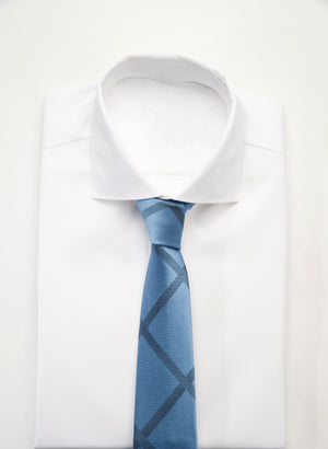 Cravate en Soie Bleu Gris - Stratos