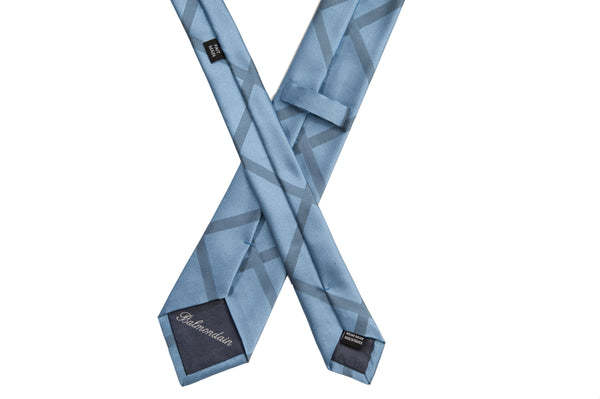 Cravate en Soie Bleu Gris - Stratos